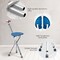 Goplus Adjustable Folding Cane Seat Aluminum Alloy Crutch Chair with Light Blue/Coffee/Black